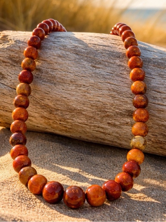 Jewelry - Vintage Chunky Apple Coral Graduated Bead Necklace 18” 80g Barrel Clasp Boho Lux
